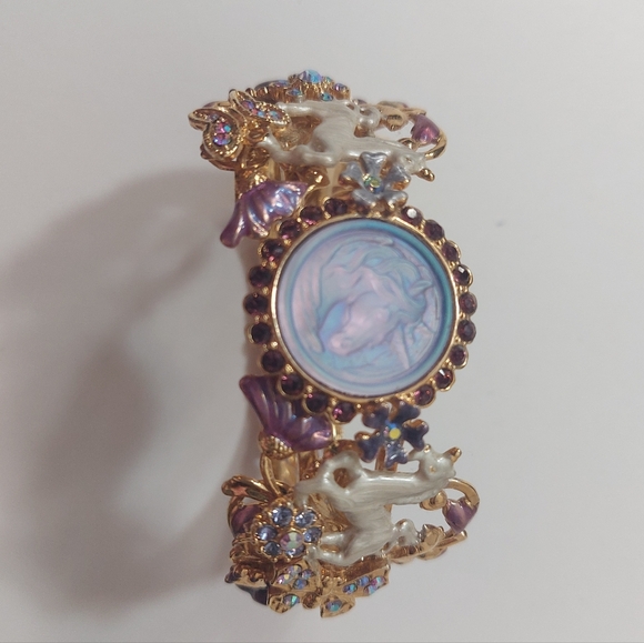 Kirks Folly Legacy Cloudwalker Dreams Cuff Bracelet Gold Tone Unicorn NEW - Picture 2 of 9